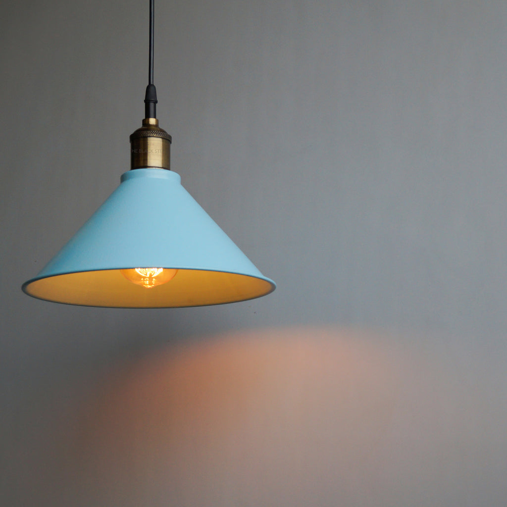 Conical 10" Scandinavian Minimal Hanging Lamp - The Black Steel