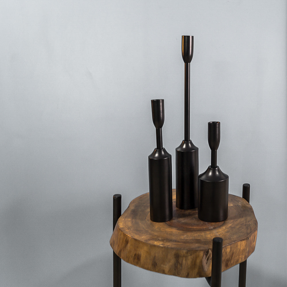 Metal Candle holder - The Black Steel