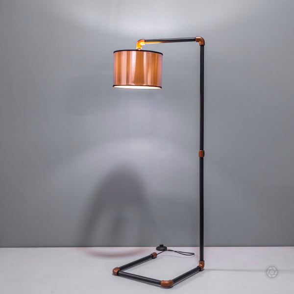 Jazz Steampunk Pipe Design Industrial Floor Lamp - The Black Steel