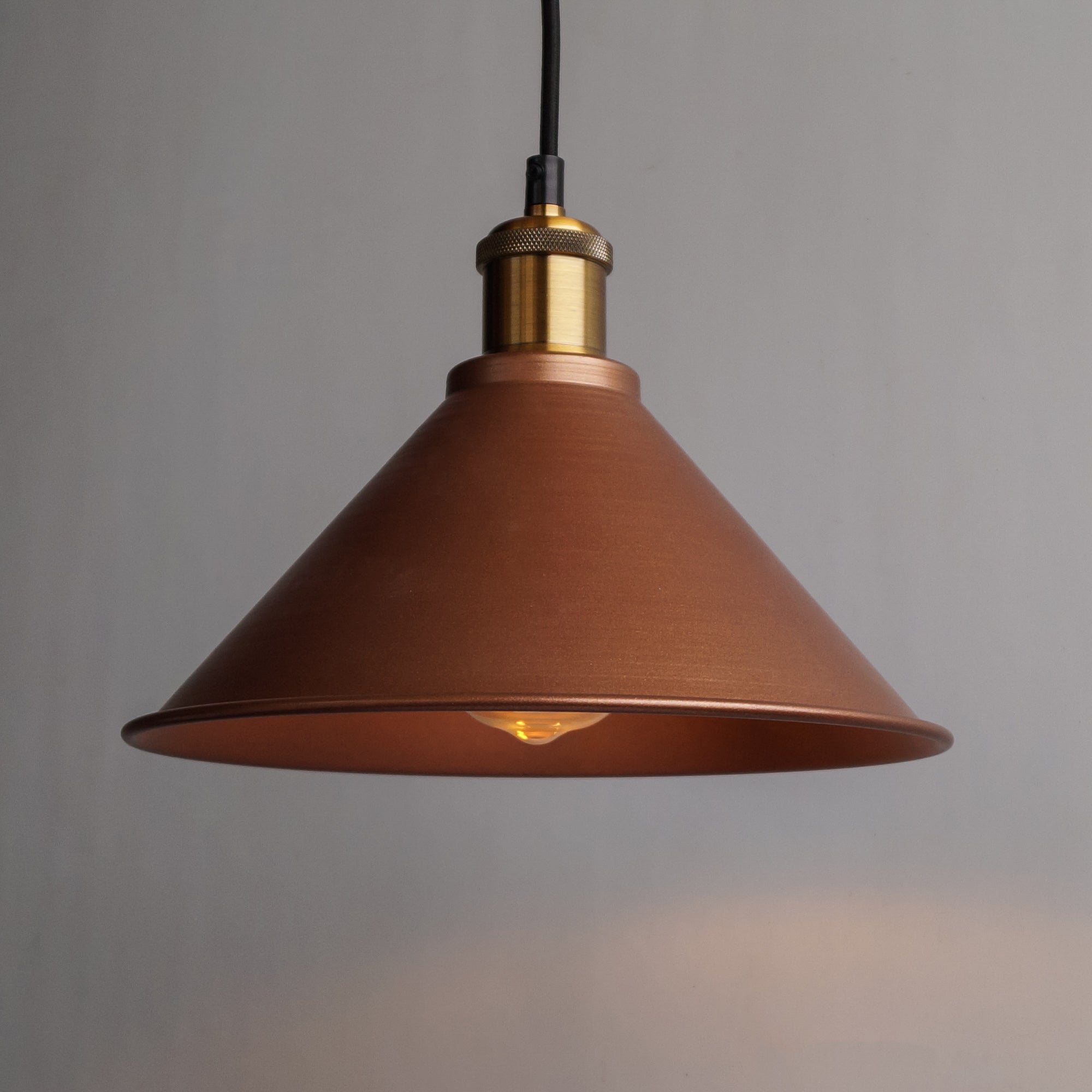 Conical 10" Scandinavian Minimal Hanging Lamp - The Black Steel