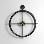 Minimal Black Metal Wall Clock - The Black Steel