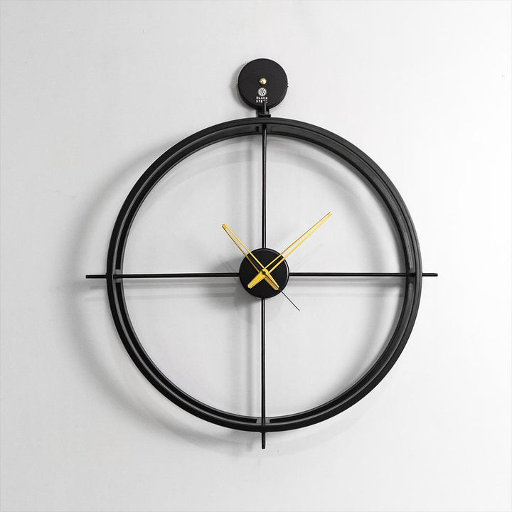 Minimal Black Metal Wall Clock - The Black Steel