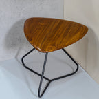 industrial centre table brown teak wood iron metal frame black coffee table furniture brown wood