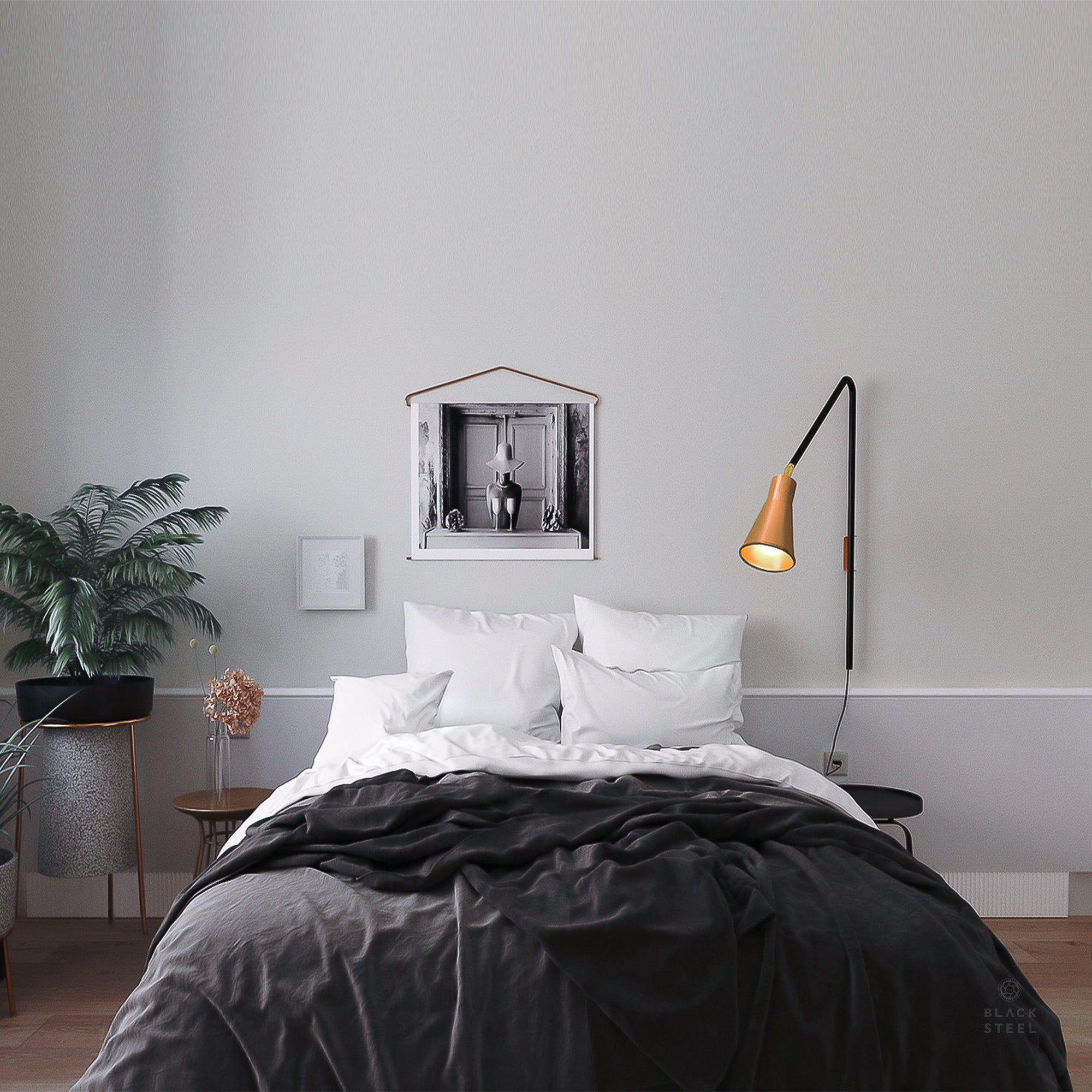 FSW 203 Gold Swivel Wall Sconce Adjustable Lampshade - The Black Steel