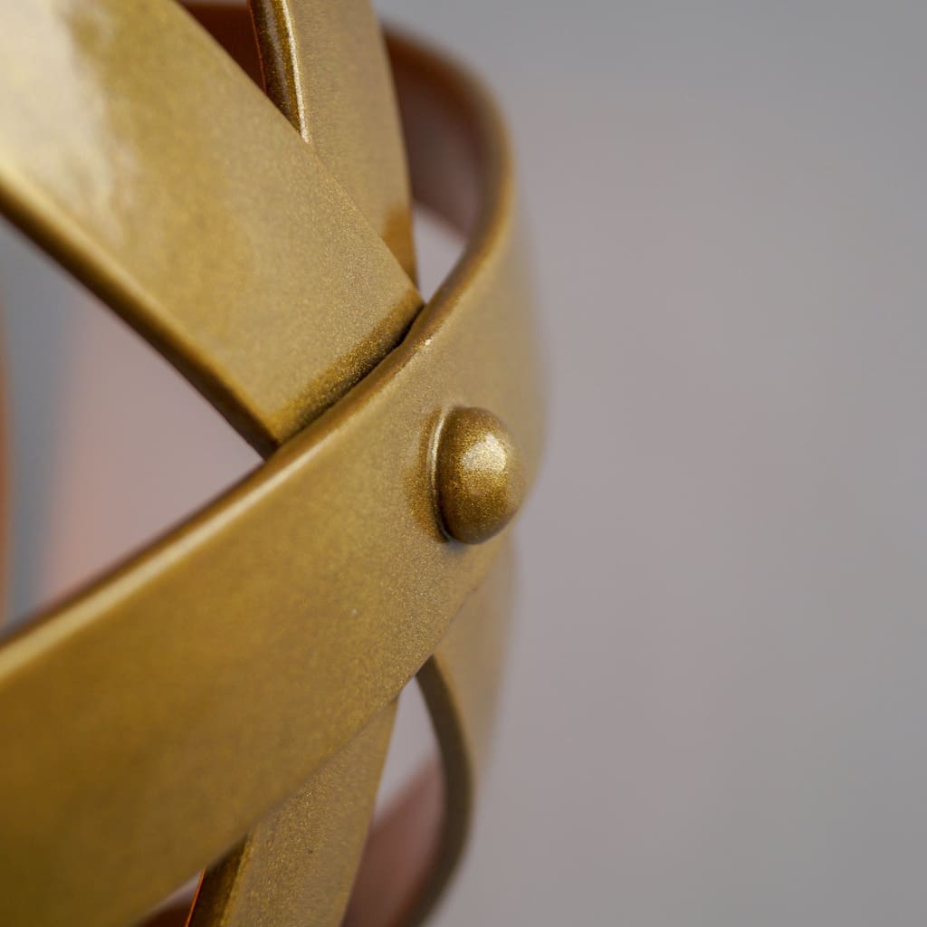 Matte Gold Lampshade Armillary Design 11" Pendant Light - The Black Steel