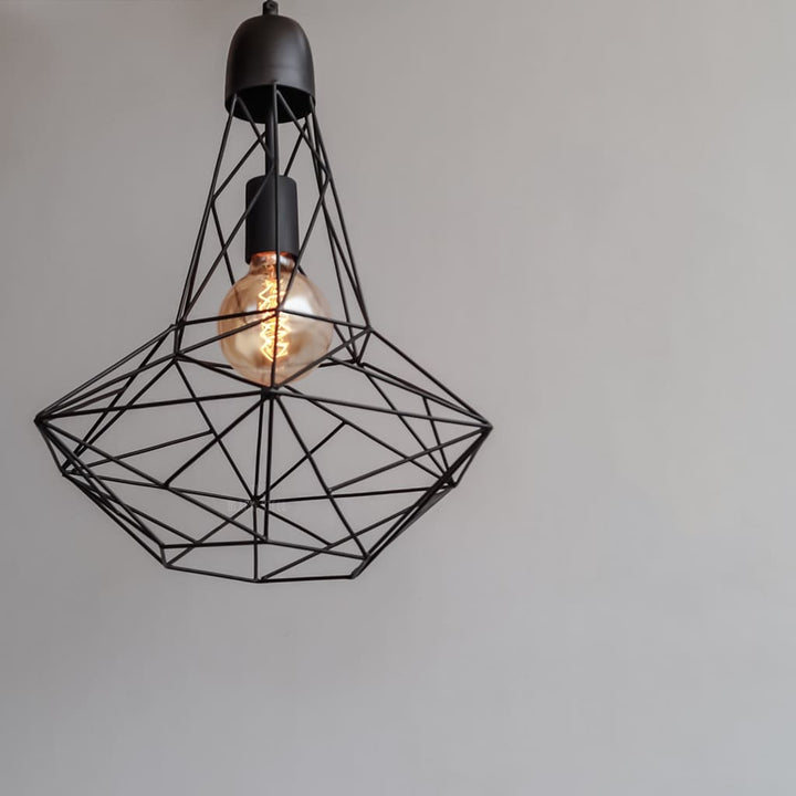 Black Industrial Geometric Pendant Lighting Retro Ceiling Lamp V2.0 - The Black Steel