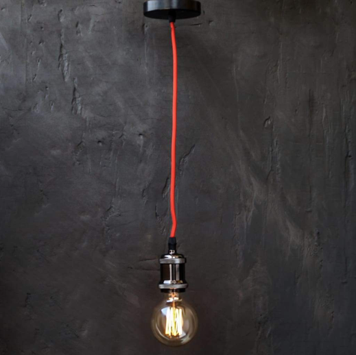Vintage E27 Socket  Retro Edison Pendant Lamp Holder - The Black Steel