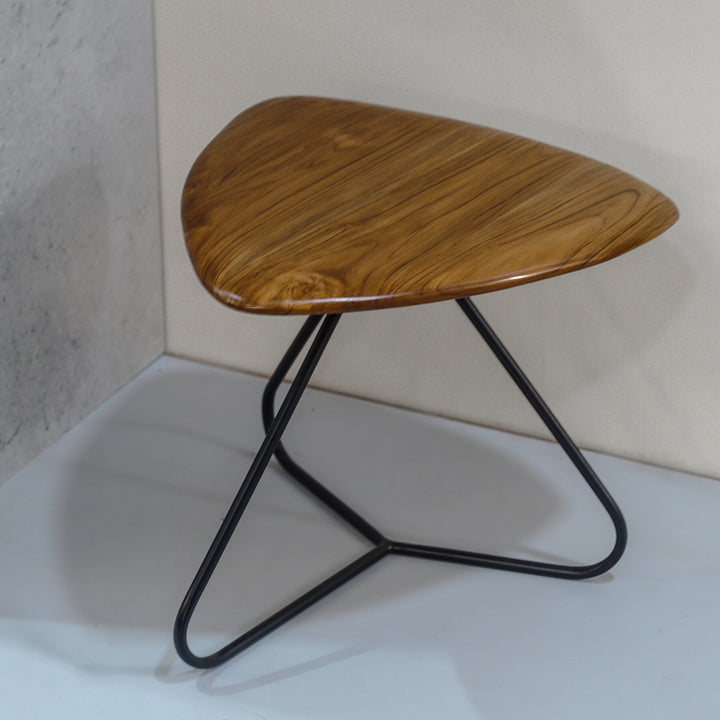 industrial centre table brown teak wood iron metal frame black coffee table furniture brown wood grain