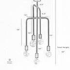 CLR107 Blackbird 5 Light Chandelier - The Black Steel