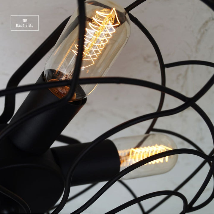 Cinq Industrial Flywheel Lamp - The Black Steel