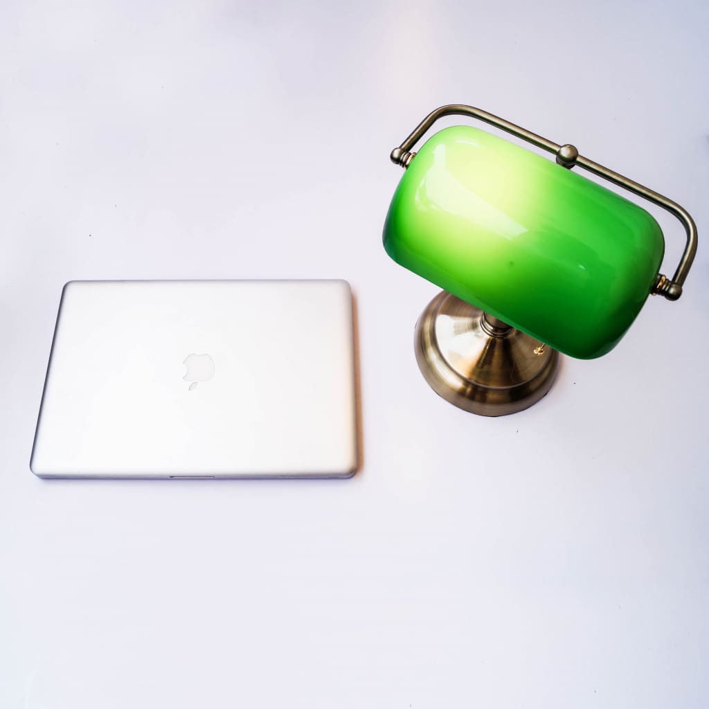 Classic Banker Style Desk Lamp - The Black Steel