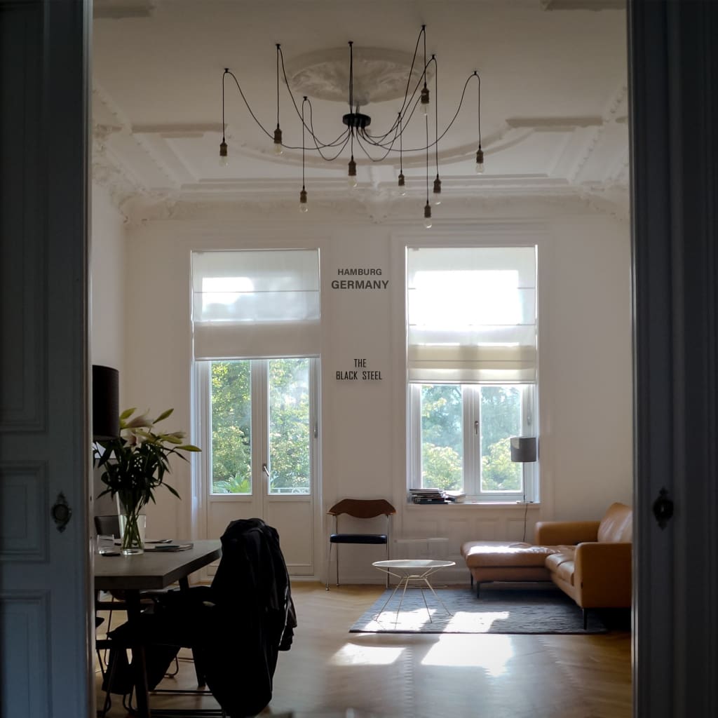 Classic Edison Lights 8 Heads Industrial Style Chandelier - The Black Steel