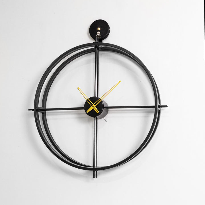 Minimal Black Metal Wall Clock - The Black Steel