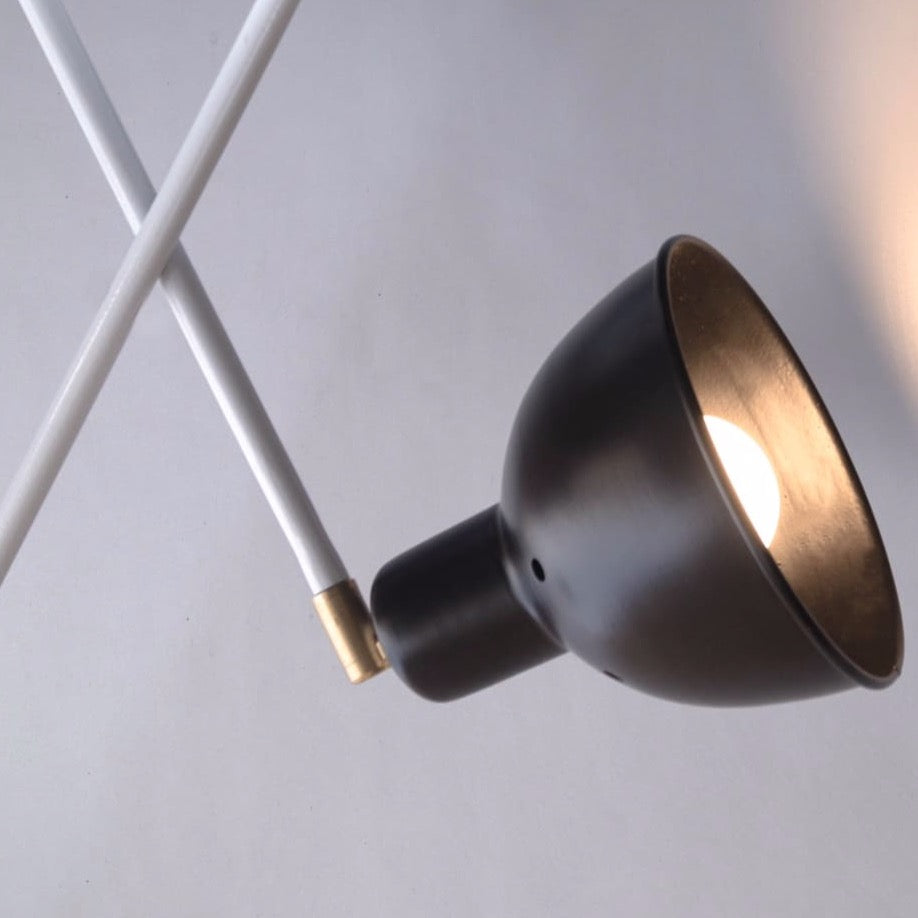 Contemporary Scandi Two-Arm Ceiling Light Fixture - The Black Steel