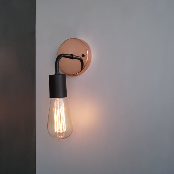 Copper Baseplate Black Wall Sconce - The Black Steel