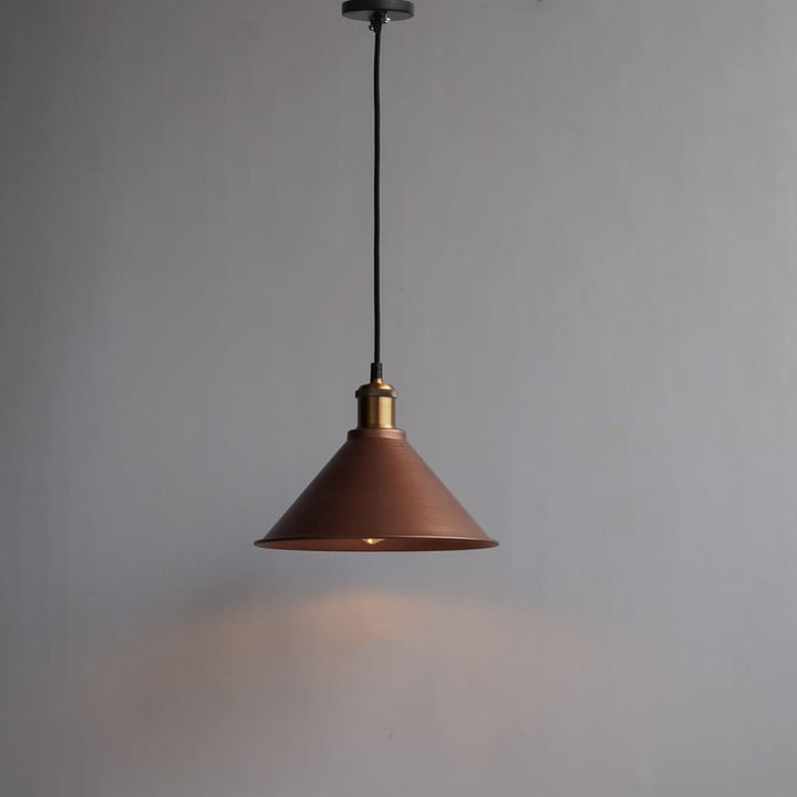 Copper Tapered Cone Decorative Pendant Light 10Inch - The Black Steel