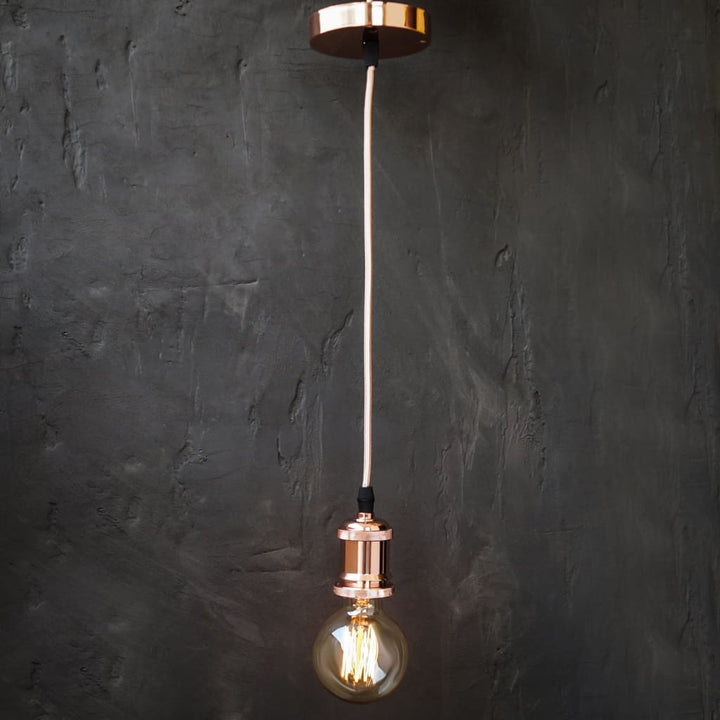 Vintage E27 Socket  Retro Edison Pendant Lamp Holder - The Black Steel
