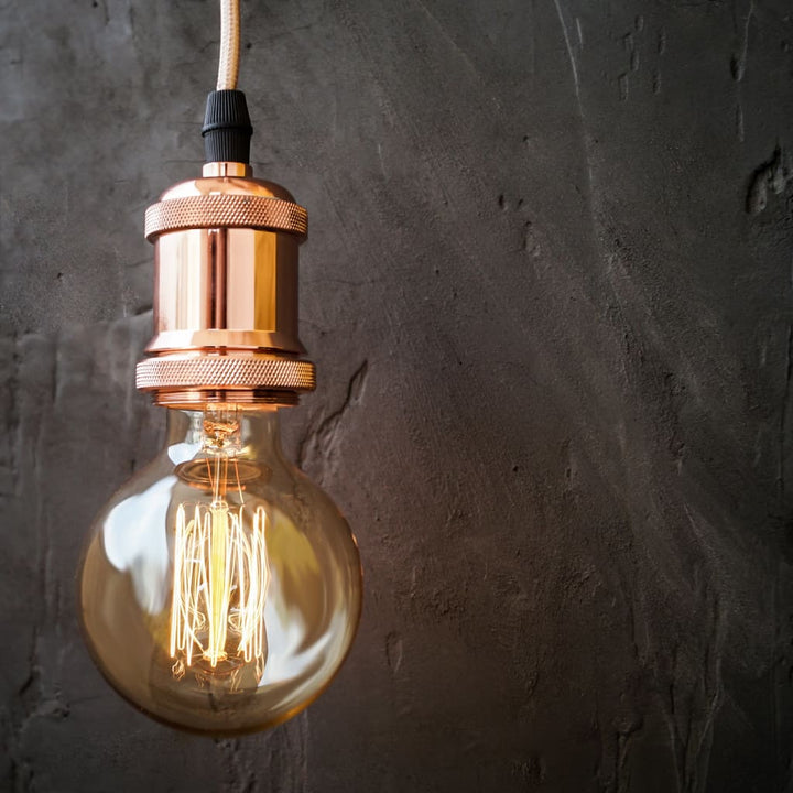 Vintage E27 Socket  Retro Edison Pendant Lamp Holder - The Black Steel