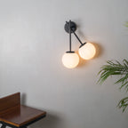 double glass wall sconce