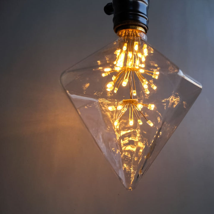 D120 Diamond Shape LED Starry Light Filament Bulb - The Black Steel