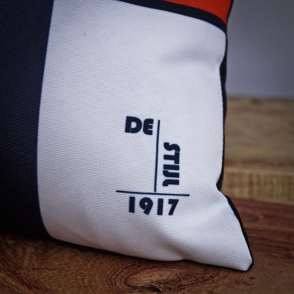 De Stijl Abstract Line Pop Art Cushion - Set of 2 - The Black Steel