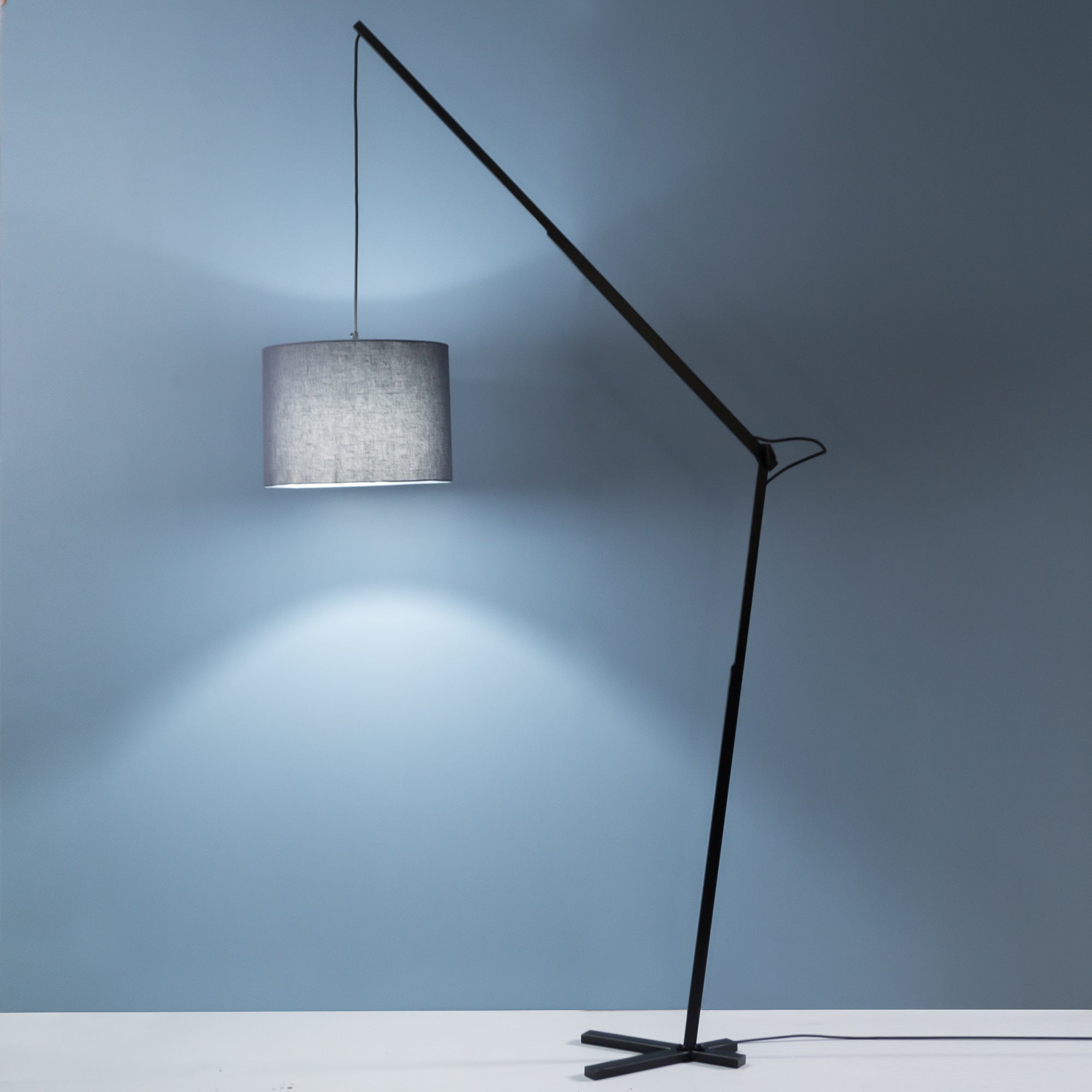 CLF103 Black Slim-Arm Tall Industrial Floor Lamp