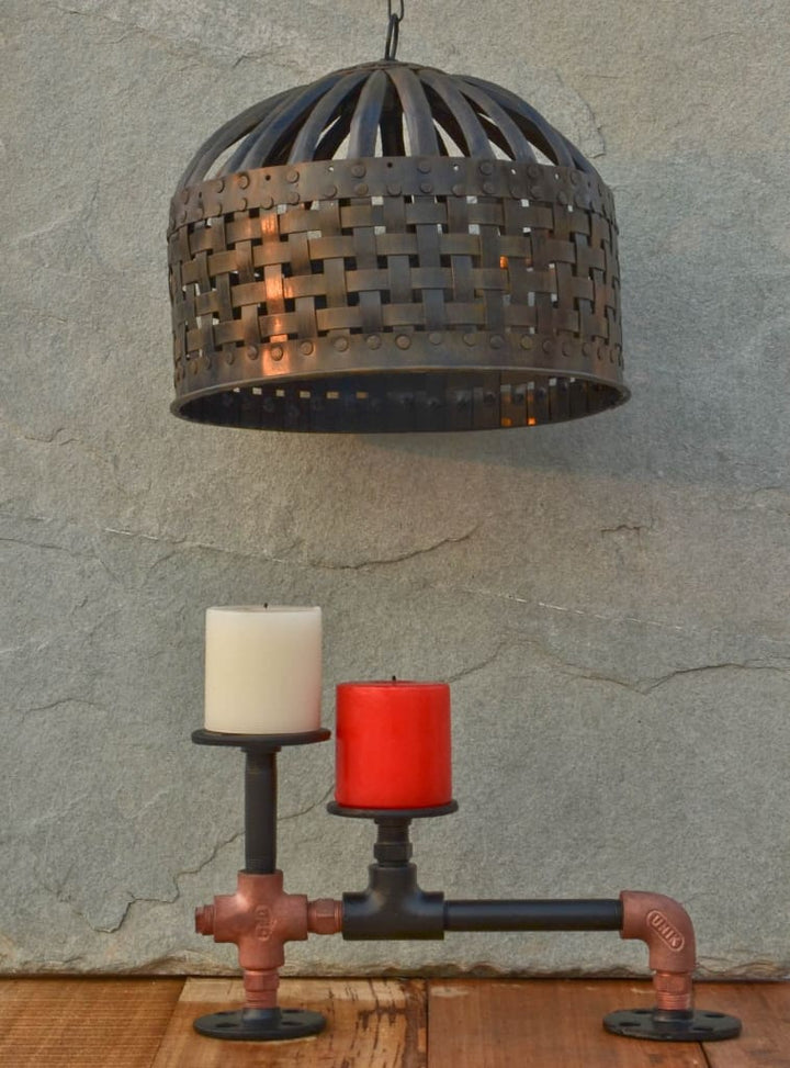Duo Circuit Candle Holder - The Black Steel