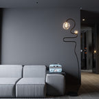 CLF113 Metal Wave Floor Lamp - The Black Steel