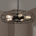 Flywheel Industrial Pendant Cage Lamp - The Black Steel