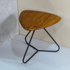 industrial centre table brown teak wood iron metal frame black coffee table