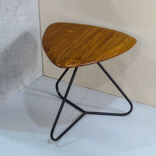 industrial centre table brown teak wood iron metal frame black coffee table