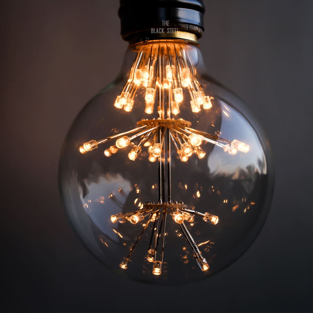G80 Retro Edison Tungsten Starry LED Filament Bulb - The Black Steel