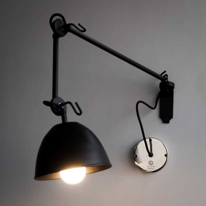 Galaxy Black Swing-Arm Wall Lamp - The Black Steel