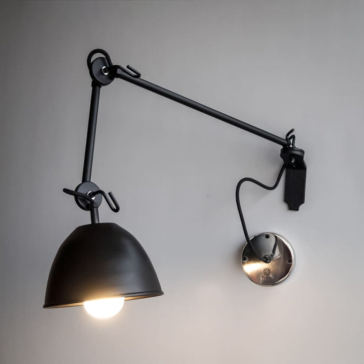 Galaxy Black Swing-Arm Wall Lamp - The Black Steel