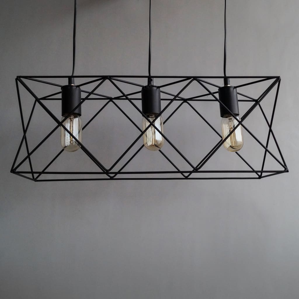 Geometric Royale Industrial Lamp v2.0 - The Black Steel