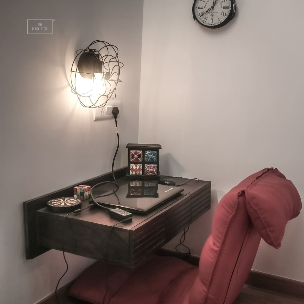 Geometric Wave Industrial Wall Sconce - The Black Steel