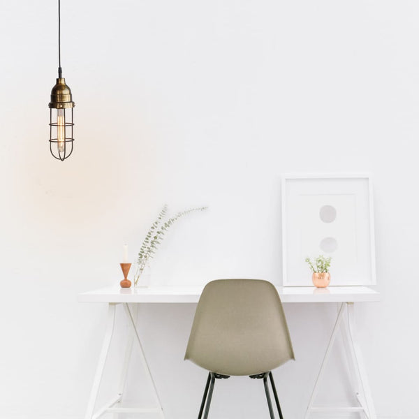 Gold Cage Industrial Pendant Lighting - The Black Steel