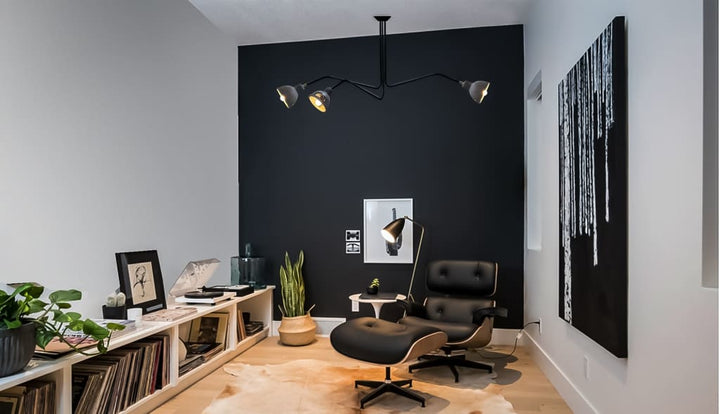 Grandiose Concrete Modern Chandelier For Living Room - The Black Steel