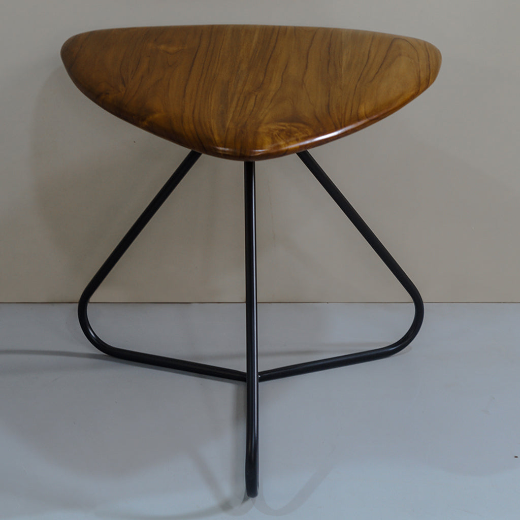 black steel industrial centre table brown teak wood iron metal frame black coffee table furniture