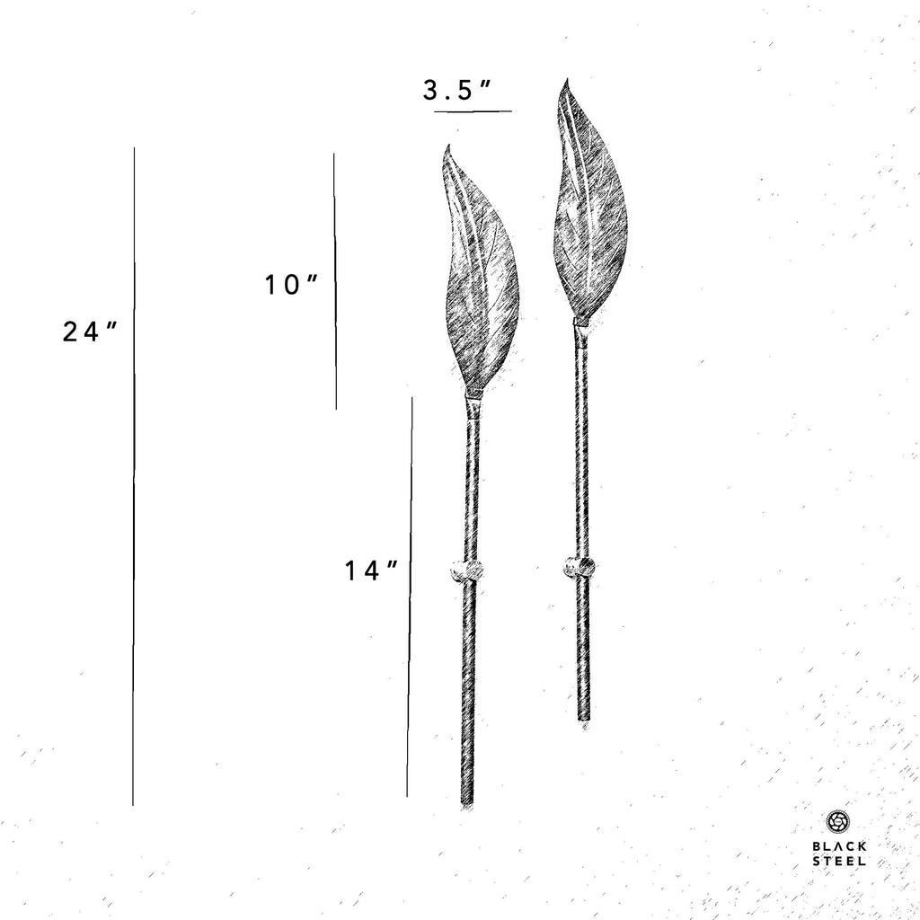 Metal Leaf Wall Decor Artpiece - The Black Steel