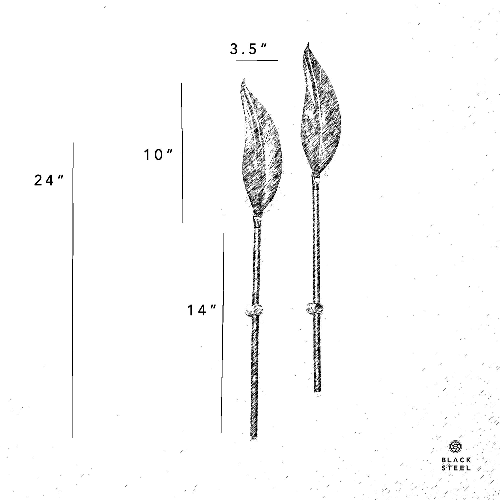 Metal Leaf Wall Decor Artpiece - The Black Steel