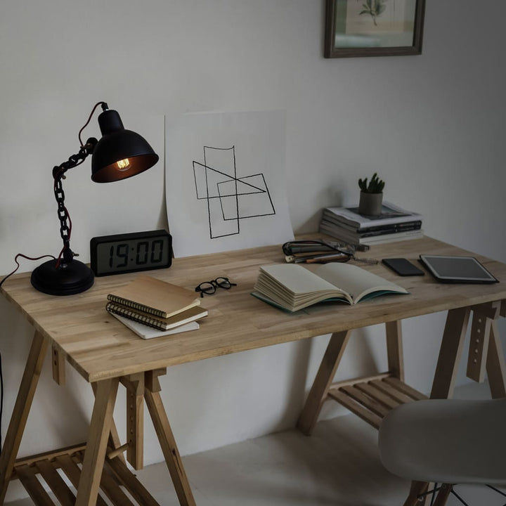 Industrial Torus Links Desk Lamp v2.0 - The Black Steel