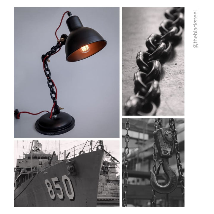 Industrial Torus Links Desk Lamp v2.0 - The Black Steel