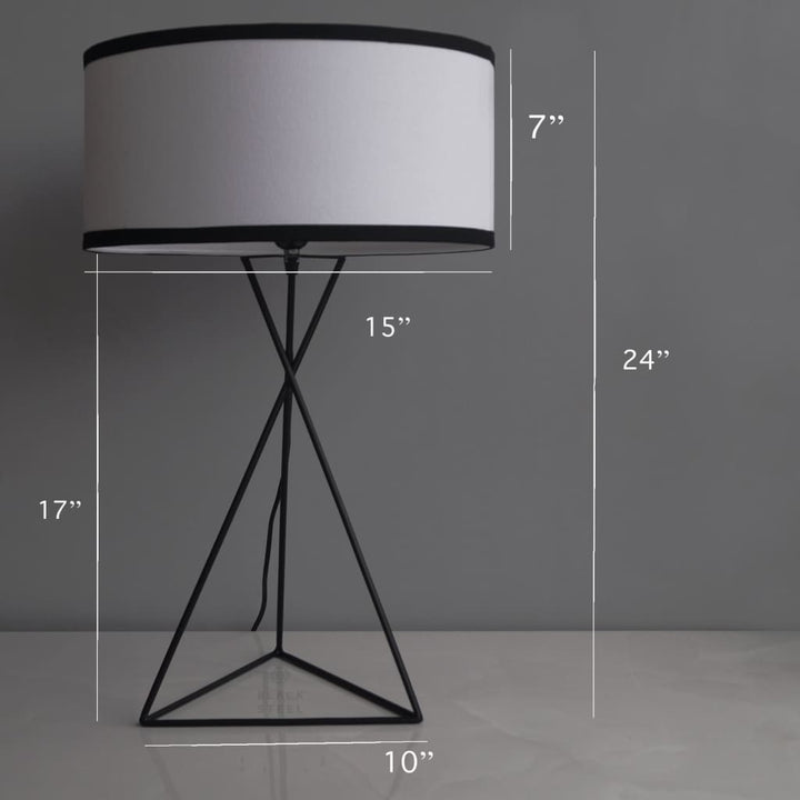 Latin Quarter Modern Design Bedside Lamp - The Black Steel