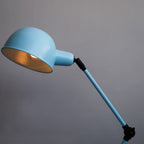 Laurent Arched Mid-Century Blue Desk Lamp - The Black Steel