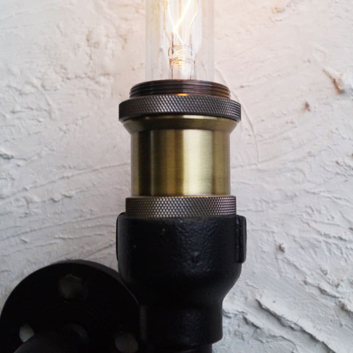 Low-Key Dawn Industrial Wall Lamp - The Black Steel