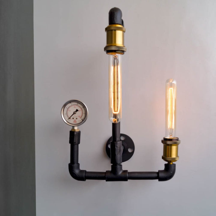 Machine Age Industrial 2-Light Wall Sconce - The Black Steel