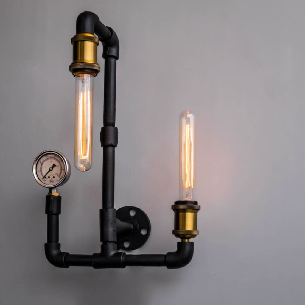 Machine Age Industrial 2-Light Wall Sconce - The Black Steel