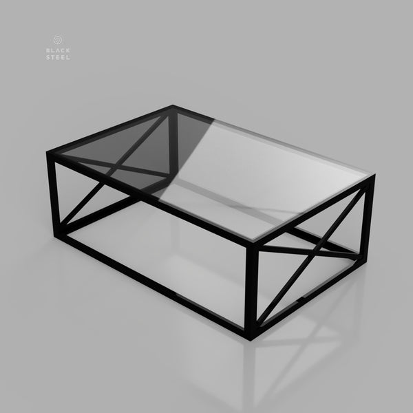 Adolfo Black Metal Frame Coffee Table Modern Furniture - The Black Steel