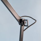 long arm black metal floor lamp